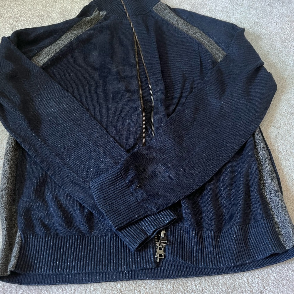 Theory Men's Cardigan in Navy and Gray
